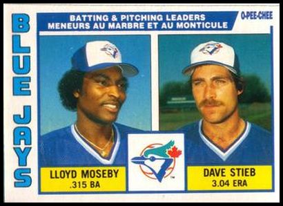 289 Blue Jays Team Leaders - Lloyd Moseby Dave Stieb TL, CL